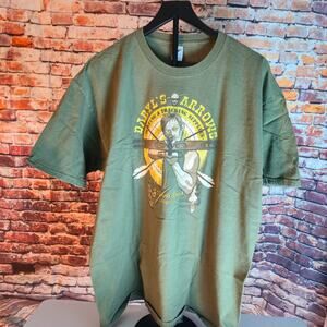 Daryl Dixon Walking Dead Crossbow Graphic T Shirt TeeFury Green XL Zombie